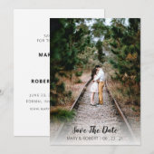 Invitation Simple et élégant Enregistrer la date photo avec f (Devant / Derrière)