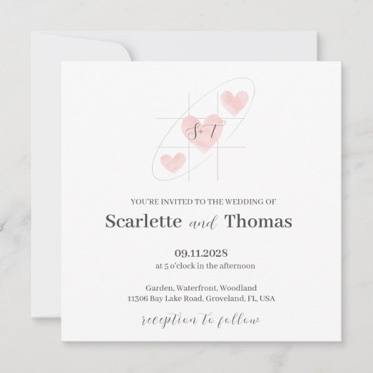 Invitation Simple et élégant minimaliste (Devant)