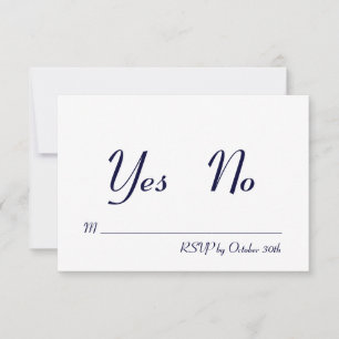 Invitation Simple et élégant Navy et Blanc RSVP