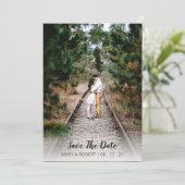 Invitation Simple et élégant, photo de sauvegarde de la date (Debout devant)