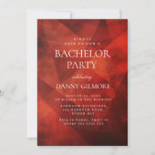 Invitation Simple et élégant Red Bachelor Party (Devant)