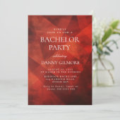 Invitation Simple et élégant Red Bachelor Party (Debout devant)