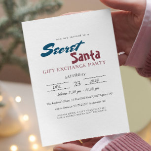Invitation Simple et élégant secret Père Noël Noël Party