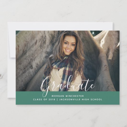 Invitation simple et élégant | Vert (Devant)