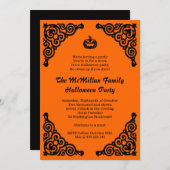 Invitation simple et élégante à la fête costumée d (Devant / Derrière)