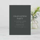 Invitation simple et élégante à la graduation vert (Debout devant)
