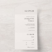 Invitation simple et élégante en beige, tout en un (À l'intérieur)