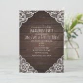 Invitation simple et élégante en bois rustique et (Debout devant)