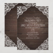 Invitation simple et élégante en bois rustique et (Devant / Derrière)