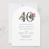 Invitation simple et élégante pour les 40 ans sur (Devant)
