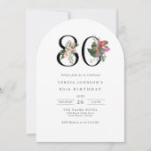 Invitation simple et élégante pour les 80 ans sur (Devant)