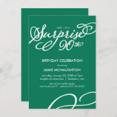 Invitation simple et élégante pour les 90 ans (Devant / Derrière)