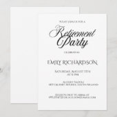 Invitation simple et élégante pour une fête de ret (Devant / Derrière)