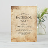 Invitation Simple et élégante soirée de célibataire rustique (Debout devant)