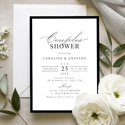 Invitation Simple et élégante typographie de baptême de coupl