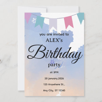 Invitation simple et mignonne pour une fête d'anni