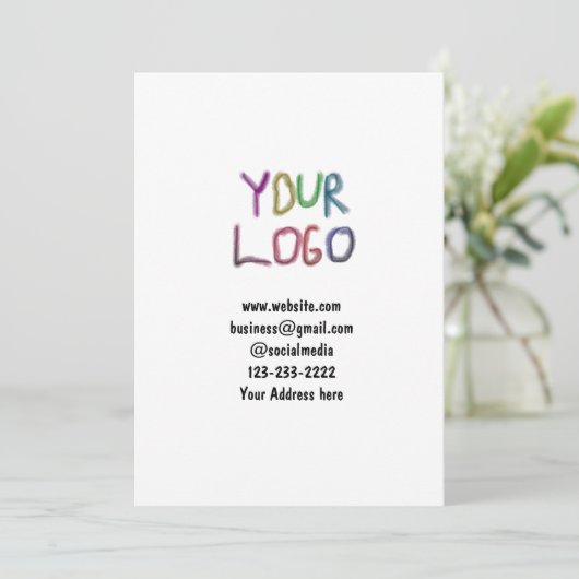 Invitation simple et minimal ajouter votre logo/design ici te (Debout devant)