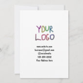 Invitation simple et minimal ajouter votre logo/design ici te (Dos)