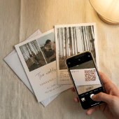 Invitation Simple et moderne 3 photo code QR mariage