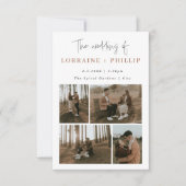 Invitation Simple et moderne 5 photo code QR mariage (Devant)