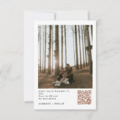 Invitation Simple et moderne 5 photo code QR mariage (Dos)