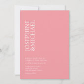 Invitation simple et moderne avec un prénom rose e (Devant)