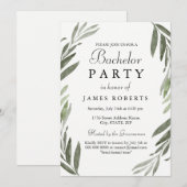 Invitation simple et moderne de fête de bachelor a (Devant / Derrière)