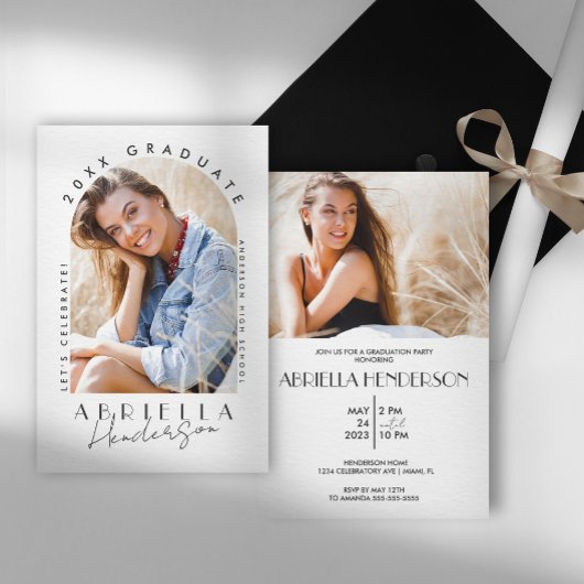 Invitation simple et moderne de graduation photo