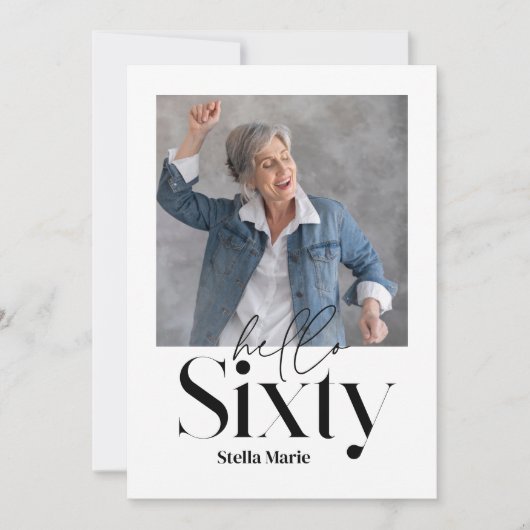 Invitation Simple et moderne noir & blanc 60e anniversaire (Devant)