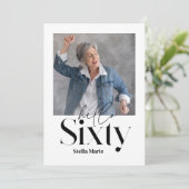 Invitation Simple et moderne noir & blanc 60e anniversaire (Debout devant)