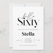 Invitation Simple et moderne noir & blanc 60e anniversaire (Dos)