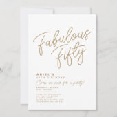 Invitation simple et moderne pour un cinquantième  (Devant)