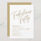 Invitation simple et moderne pour un cinquantième  (Devant / Derrière)