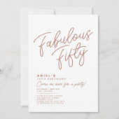 Invitation simple et moderne pour un cinquantième (Devant)