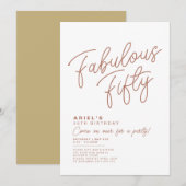 Invitation simple et moderne pour un cinquantième (Devant / Derrière)