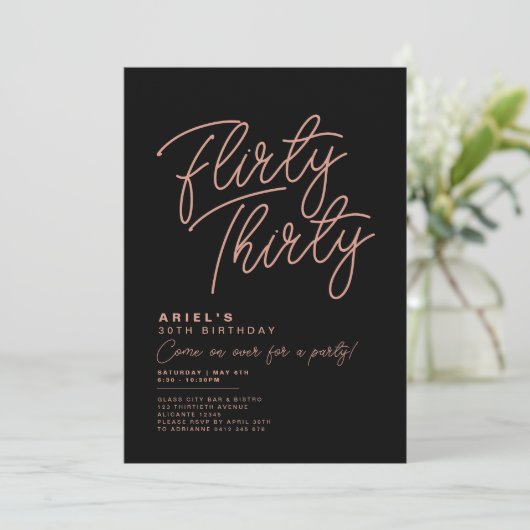 Invitation simple et moderne pour un trente ans co (Debout devant)