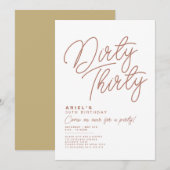 Invitation simple et moderne pour un trente ans Di (Devant / Derrière)