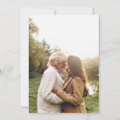 Invitation Simple et Moderne Save the Date avec Photo (Dos)