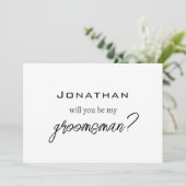 Invitation Simple Et Moderne Serez-Vous Mon Groomsman/Meilleu (Debout devant)