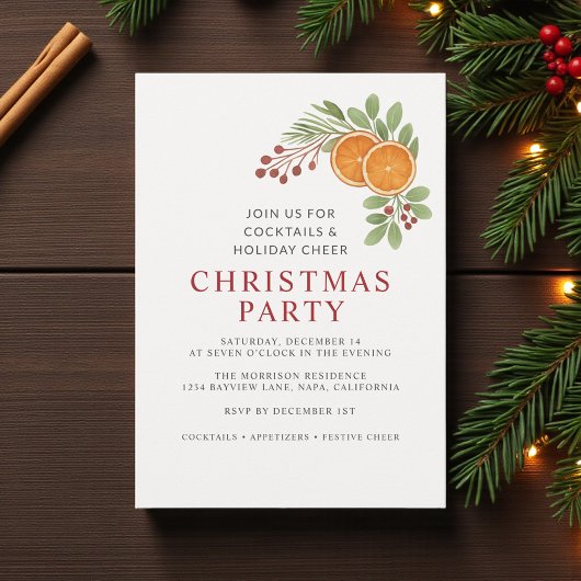 Invitation simple et neutre pour une fête de Noël