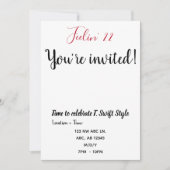 Invitation simple et ordinaire pour un 22e anniver (Devant)