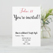 Invitation simple et ordinaire pour un 22e anniver (Debout devant)