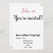 Invitation simple et ordinaire pour un 22e anniver (Devant / Derrière)
