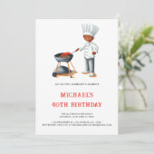 Invitation Simple été Barbecue 40e anniversaire (Debout devant)