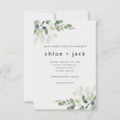 Invitation Simple Eucalyptus All in One QR Code Mariage (Devant)