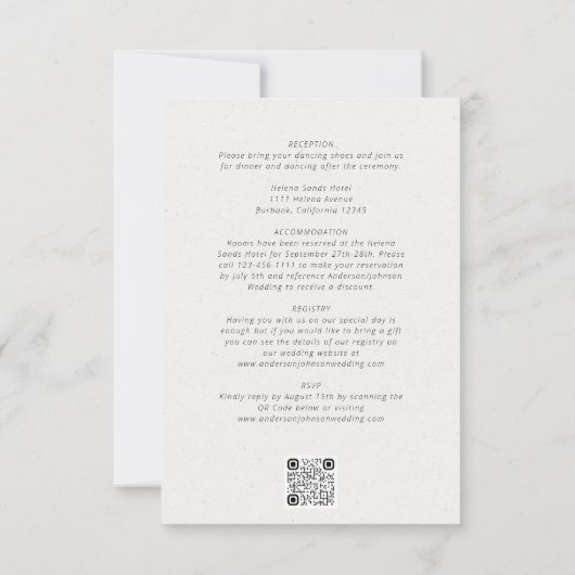 Invitation Simple Eucalyptus All in One QR Code Mariage (Dos)