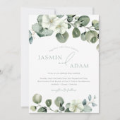 Invitation Simple Eucalyptus Feuille Mariage photo (Devant)
