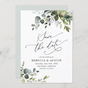 Invitation Simple Eucalyptus Feuille verdure Enregistrer la d