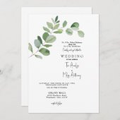 Invitation Simple Eucalyptus Moderne Les deux parents Mariage (Devant / Derrière)
