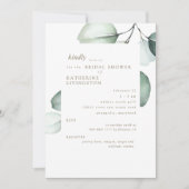 Invitation simple Eucayptus Stem Bridal Douche (Devant)